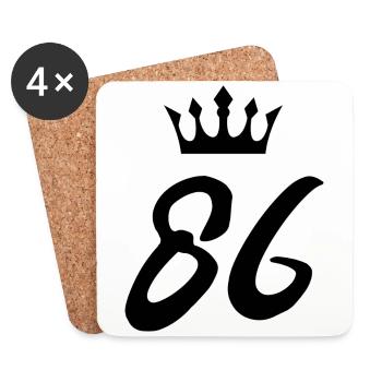 86 Number crown - Coasters (set of 4) - white - Front