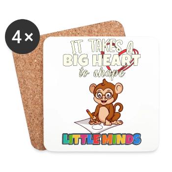 It Takes A Big Heart To Shape Little Minds Teacher - Coasters (set of 4) - white - Front