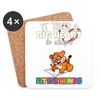 It Takes A Big Heart To Shape Little Minds Teacher - Untersetzer (4er-Set) - Weiß - Vorne