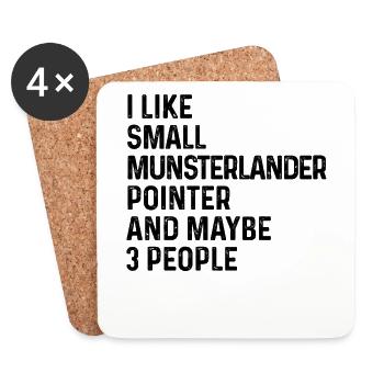 J’aime le petit pointeur Munsterlander et peut-être 3 - Dessous de verre (lot de 4) - blanc - Devant