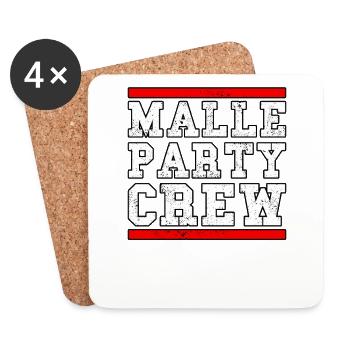 Malle Party Crew - Untersetzer (4er-Set) - Weiß - Vorne