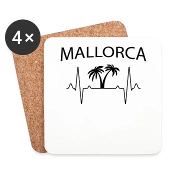 Mallorca Herzschlag - Untersetzer (4er-Set) - Weiß - Vorne