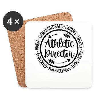 Directeur sportif - Dessous de verre (lot de 4) - blanc - Devant