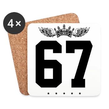 67 Number crown - Coasters (set of 4) - white - Front