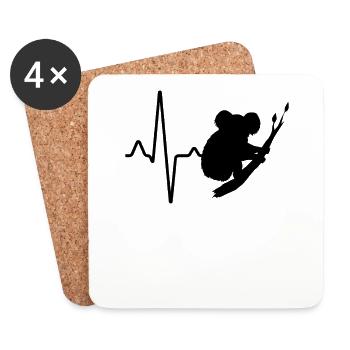 Koala Herzschlag - Untersetzer (4er-Set) - Weiß - Vorne