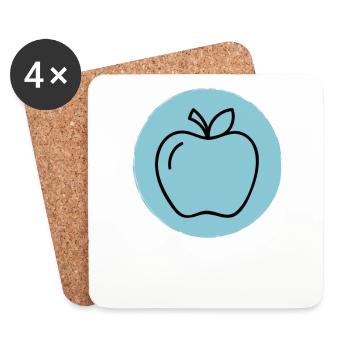 Apfel - Untersetzer (4er-Set) - Weiß - Vorne