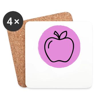 Apple - Coasters (set of 4) - white - Front