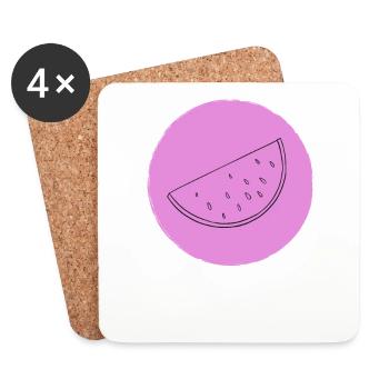 Watermelon - Coasters (set of 4) - white - Front