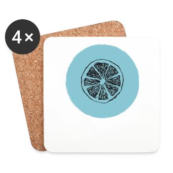 Orange lemon - Coasters (set of 4) - white - Front