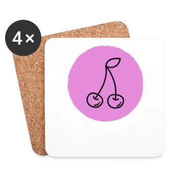 Cerise - Dessous de verre (lot de 4) - blanc - Devant