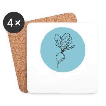 Radis - Dessous de verre (lot de 4) - blanc - Devant