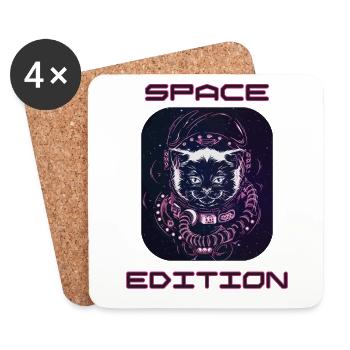 Space Cat - Coasters (set of 4) - white - Front
