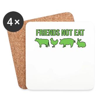 Vegetarier Veganer Spruch - Untersetzer (4er-Set) - Weiß - Vorne