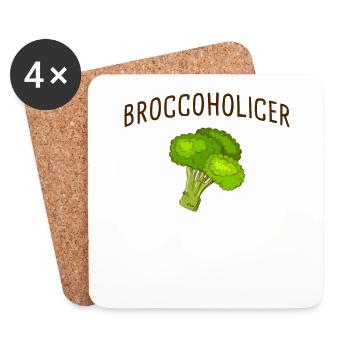 Broccoli Broccoholicer - Coasters (set of 4) - white - Front