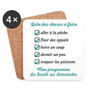 14 - Dessous de verre (lot de 4) - blanc - Devant