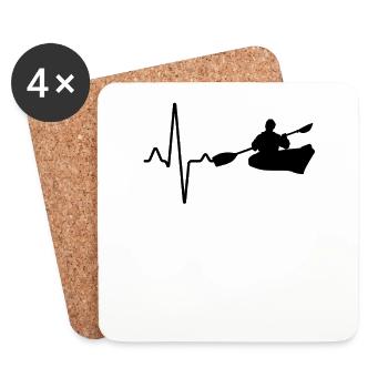 Canoe Kayak Heartbeat - Coasters (set of 4) - white - Front