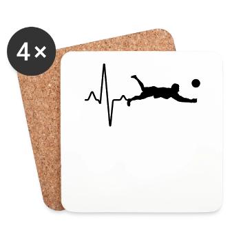 Volleyball Heartbeat - Dessous de verre (lot de 4) - blanc - Devant