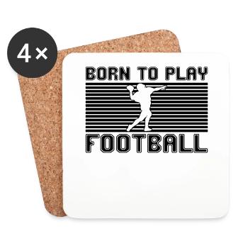 football rugby - Dessous de verre (lot de 4) - blanc - Devant