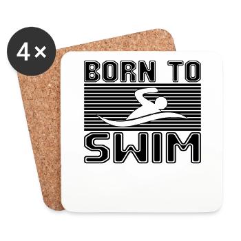 Schwimmen - Untersetzer (4er-Set) - Weiß - Vorne