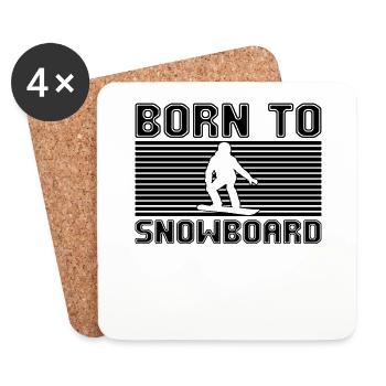 Snowboarden - Untersetzer (4er-Set) - Weiß - Vorne
