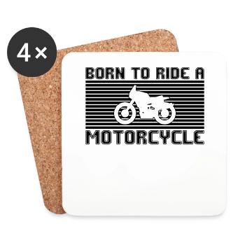 Motorcycle - Coasters (set of 4) - white - Front