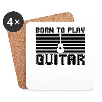 Jouer de la guitare - Dessous de verre (lot de 4) - blanc - Devant