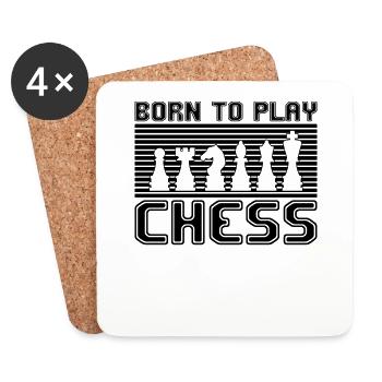 Échecs - Dessous de verre (lot de 4) - blanc - Devant