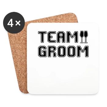 team groom - Untersetzer (4er-Set) - Weiß - Vorne