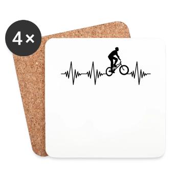 BMX Herzschlag - Untersetzer (4er-Set) - Weiß - Vorne