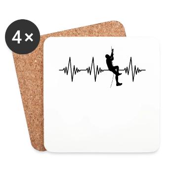 Rythme cardiaque d’escalade - Dessous de verre (lot de 4) - blanc - Devant