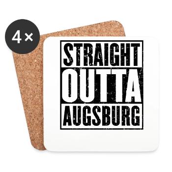 Direkt Outta Augsburg - Untersetzer (4er-Set) - Weiß - Vorne