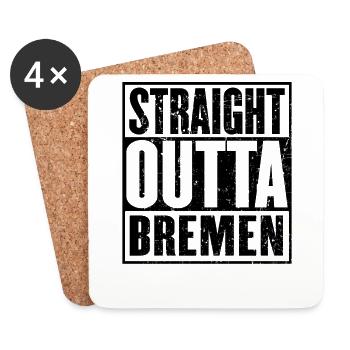 Straight Outta Brême - Dessous de verre (lot de 4) - blanc - Devant