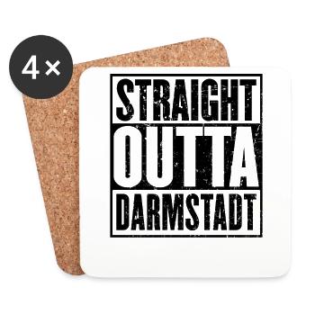 Tout droit Outta Darmstadt - Dessous de verre (lot de 4) - blanc - Devant