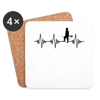 Hunter Heartbeat - Coasters (set of 4) - white - Front