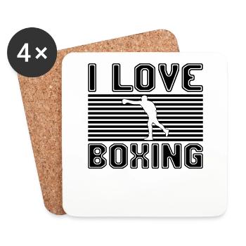 I love boxing - Untersetzer (4er-Set) - Weiß - Vorne