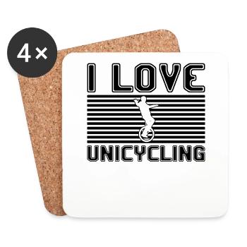 I love unicycling - Coasters (set of 4) - white - Front
