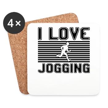 I love jogging - Untersetzer (4er-Set) - Weiß - Vorne