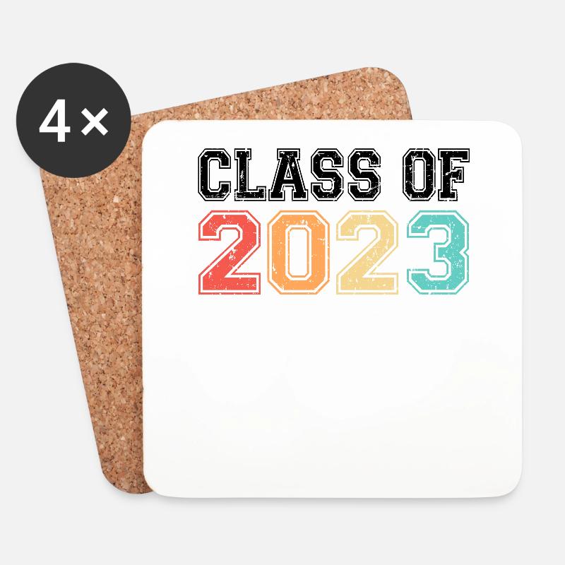 Klasse von 2023 Retro Vintage - Untersetzer (4er-Set) - Weiß
