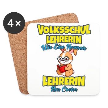 Volksschullehrerin Volksschule Lehrkraft Lehrerin - Untersetzer (4er-Set) - Weiß - Vorne
