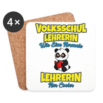 Volksschullehrerin Volksschule Lehrkraft Lehrerin - Untersetzer (4er-Set) - Weiß - Vorne
