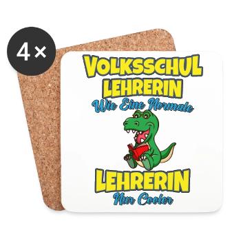 Volksschullehrerin Volksschule Lehrkraft Lehrerin - Untersetzer (4er-Set) - Weiß - Vorne
