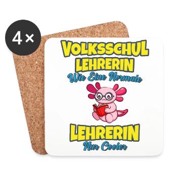 Volksschullehrerin Volksschule Lehrkraft Lehrerin - Untersetzer (4er-Set) - Weiß - Vorne