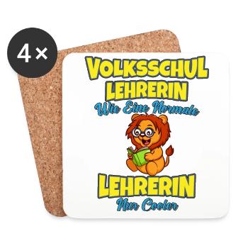 Volksschullehrerin Volksschule Lehrkraft Lehrerin - Untersetzer (4er-Set) - Weiß - Vorne