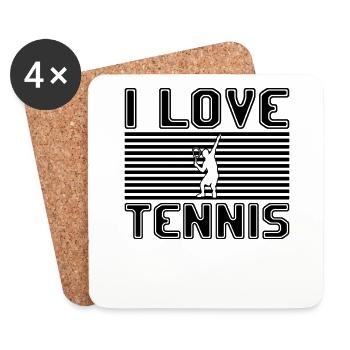J’adore le tennis - Dessous de verre (lot de 4) - blanc - Devant