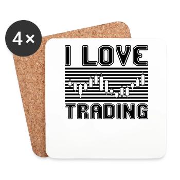 I love trading - Untersetzer (4er-Set) - Weiß - Vorne