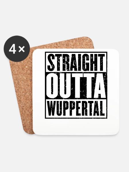 Gerade Outta Wuppertal - Untersetzer (4er-Set) - Weiß