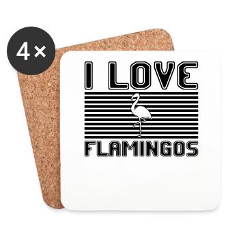 I love flamingos - Untersetzer (4er-Set) - Weiß - Vorne