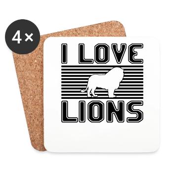 I love lions - Untersetzer (4er-Set) - Weiß - Vorne
