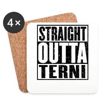 Gerade Outta Terni - Untersetzer (4er-Set) - Weiß - Vorne