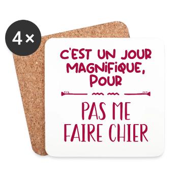 J'aime pas les gens - Dessous de verre (lot de 4) - blanc - Devant